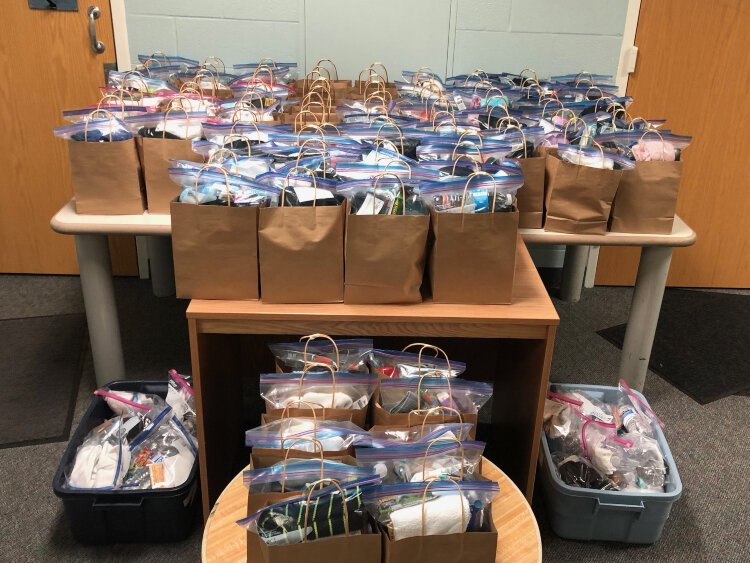 Residents of the Ottawa County Juvenile Dentention Center collected more than 1,500 individual items and from them created 125 care package bags for those experiencing homelessness.