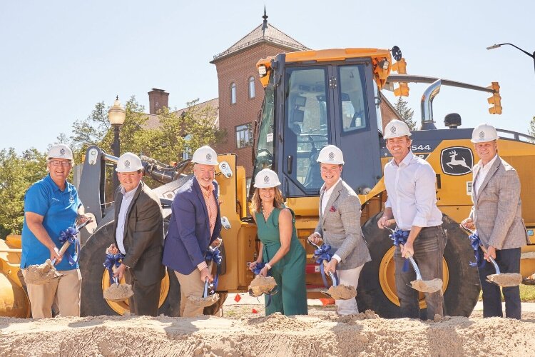 Left to right: Sen. Roger Victory, Holland Township Manager Steve Bulthuis, Holland Mayor Nathan Bocks, Lakeshore Advantage President Jennifer Owens, Brian Burch, LDFA Board Chair, Rep. Greg VanWoerkom and U.S. Rep. Bill Huizenga. (Carl, Inc.)