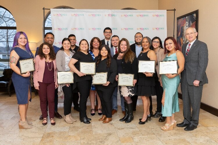 The inaugural Lakeshore LEADeres class with Ferris State University President  David L. Eisler. (Isabel Lopez Slattery)