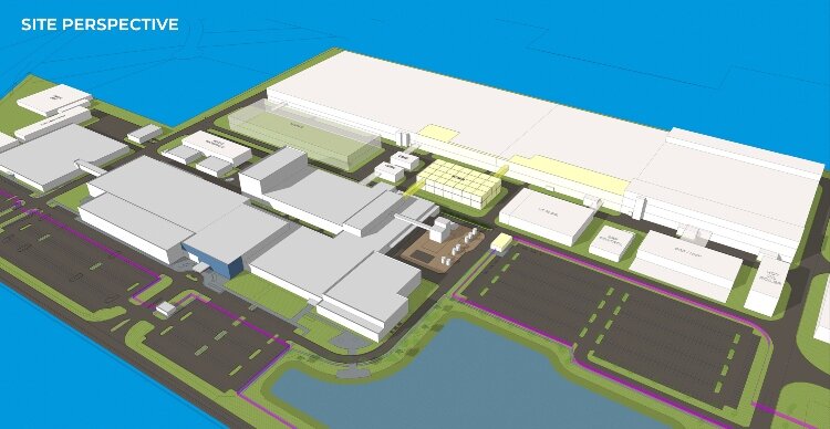 Rendering shows LG Energy Solution's plans to expand Holland facility by a million square feet.