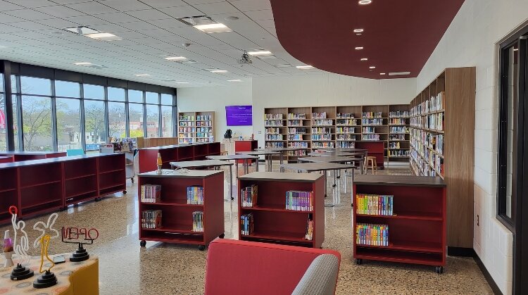 The library at the new Charles Hackley Middle School.