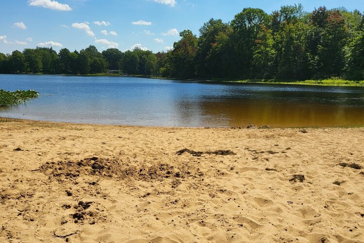 The beach area at Allegan County's Littlejohn Park.