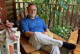 Vice president of Travel Michigan Dave Lorenz at home in Norton Shores.