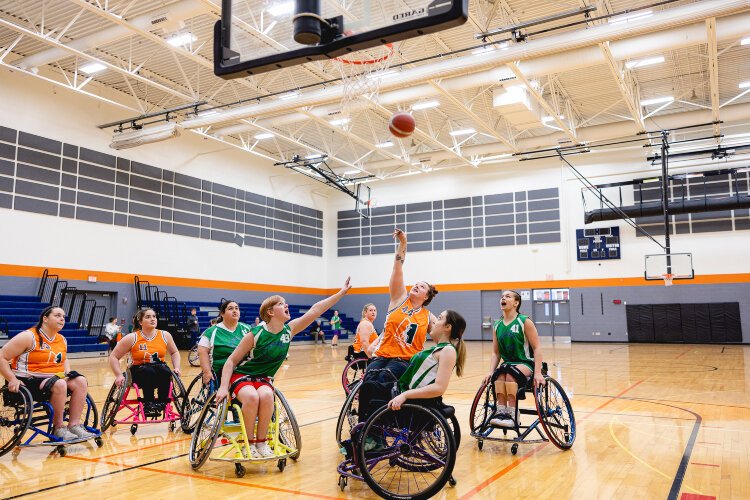 In December 2022, the Mary Free Bed women’s wheelchair basketball team joined its first tournament, playing against coed teams before advancing to women-only tournaments. 