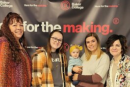 From the mentoring program: Shelia Wilson, with Public Health Muskegon County; nursing student mentors Kaitlyn McClain and Hannah Zuidema; and Melissa Miller, Director of Nursing at Baker College of Muskegon.