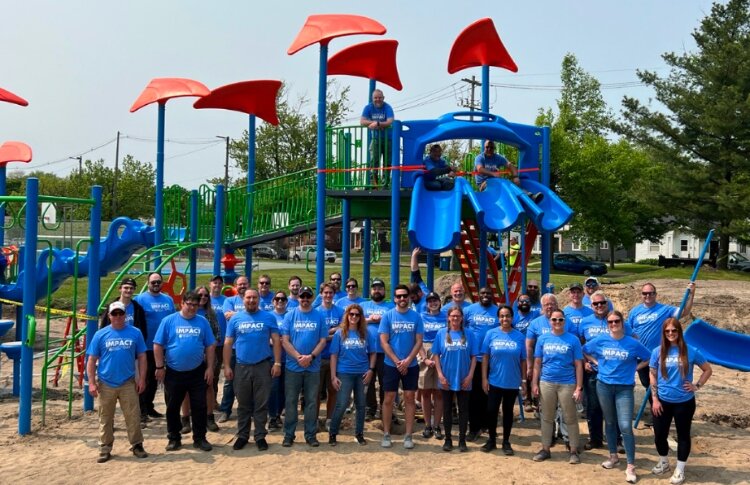 Volunteers at Moran Park during a Community Impact Day.