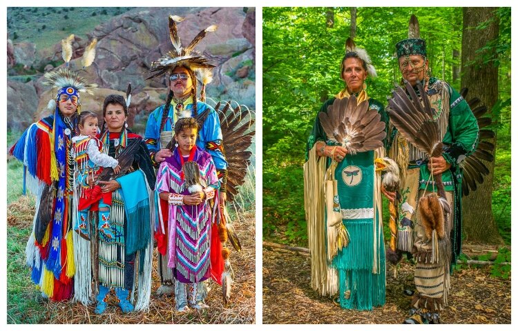 Two photographs featured in “Contemporary Portraits of Native Americans by James Cook,” an exhibit at the Holland Museum.