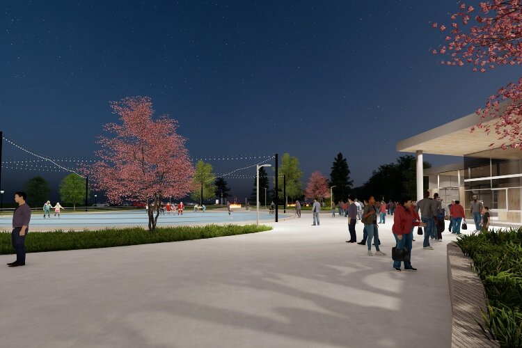 An artist's rendering of what Holland's proposed ice skating park could look like. Construction is planned to be complete by next year.