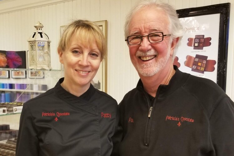 Patricia and Paul Christopher, co-owners of Patrcia's Chocolates in Grand Haven