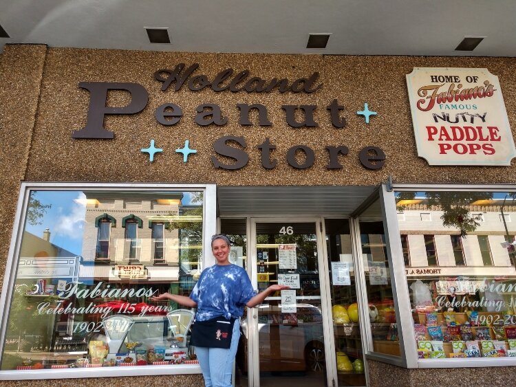 Sarah Porebski, the newest co-owner of the Holland Peanut Store, first started working at there while she was still in middle school.
