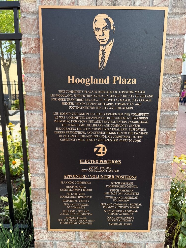 New plaque honors Zeeland's longest serving mayor.