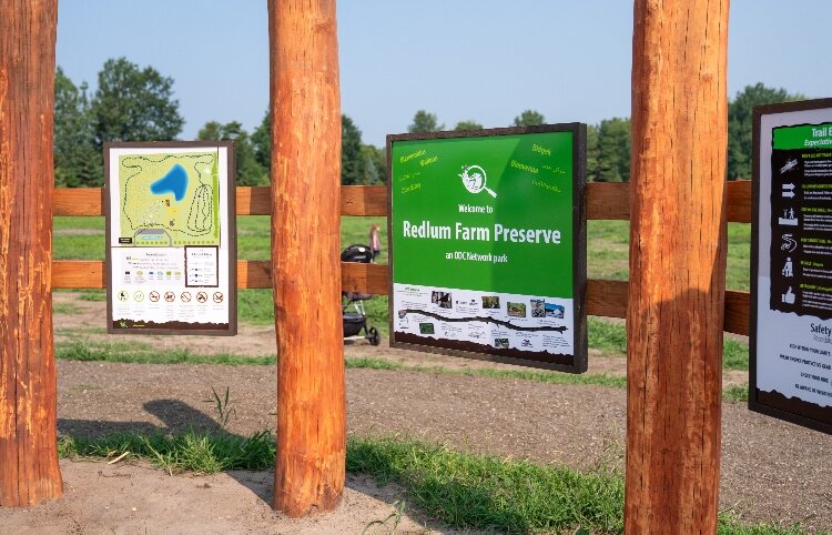 The 20-acre Redlum Farm Preserve at 15275 Greenly St. adds a new link to the growing network of trails and parks.