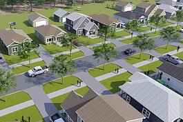 Dubbed Robinson Landing, the neighborhood is going up just north of the Grand Haven Memorial Airport. 