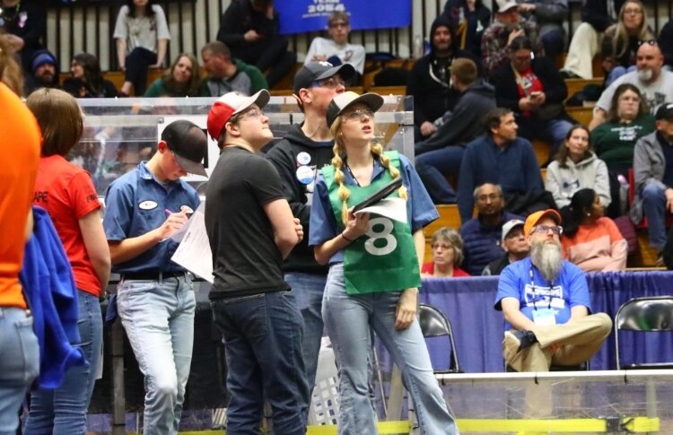 Ashley Cramer at a robotics competition.