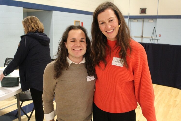 Sara Hendren, right, at the DAKC workshop with a participant. (DAKC)