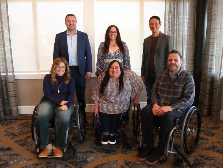 The 2023 Ability Award nomines: Jason Reinecke, Erin Lyon, Charles Elwood, Sue Bartels, Lucia Rios and Carson Nyenhuis. (deVries Photography)