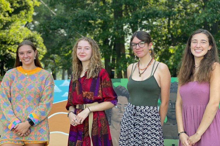 Spring Lake seniors Inez Allard, Haley Brosnan, Eleanor Vega and Victoria Airo spent the summer creating Spring Lake’s newest mural. 