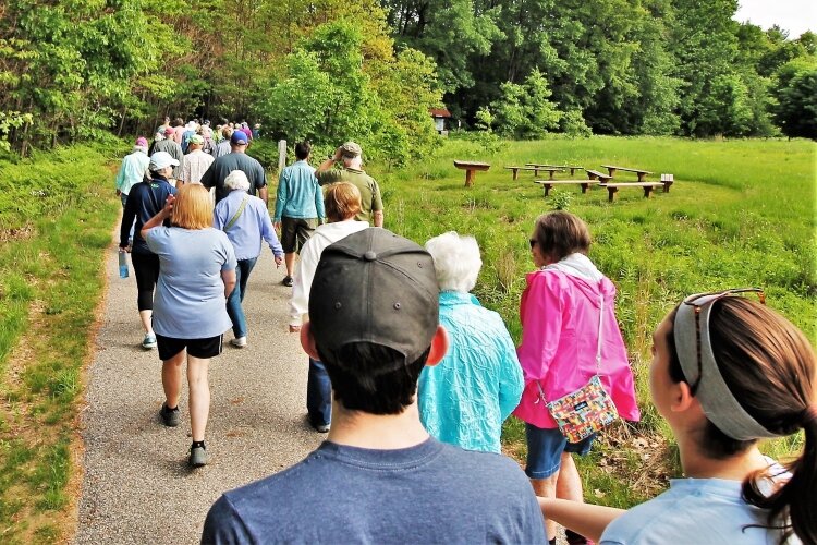 Step it Up participants can join group walks like this one or participate in physical activity on their own.