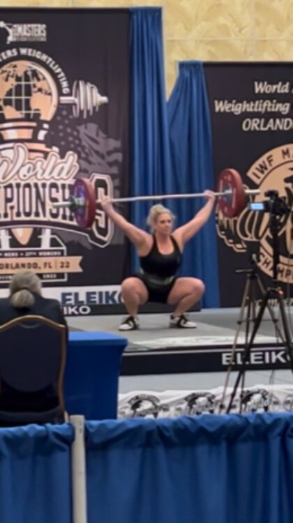 Traci Gonzales competes in the International Weightlifting Federation championships in Florida.