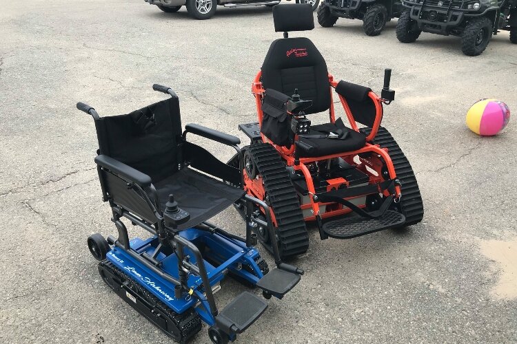 Track chairs like these donated to Grand Haven State Park have also been gifted to Holland and Muskegon state parks. (Grand Haven State Park)