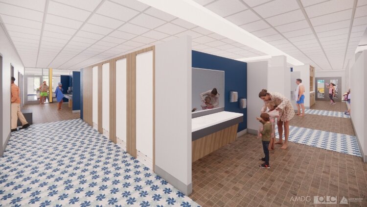 The expanded facility will offer a Universal Changing room.