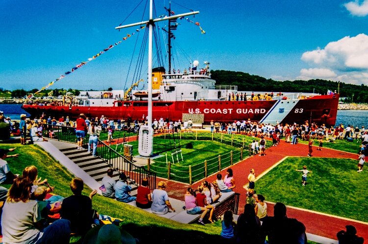 USCGC Mackinaw arrives in Grand Haven for Coast Guard Festival. (Todd Reed)