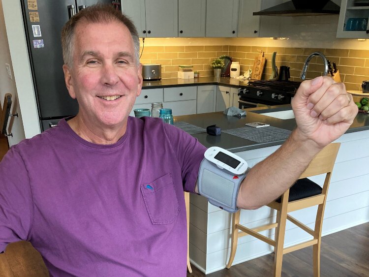 Patient Rick Zweering has been part of a pilot program to hone new remote patient monitoring software being developed by VitalTech and Holland-based Atrio Home Health.
