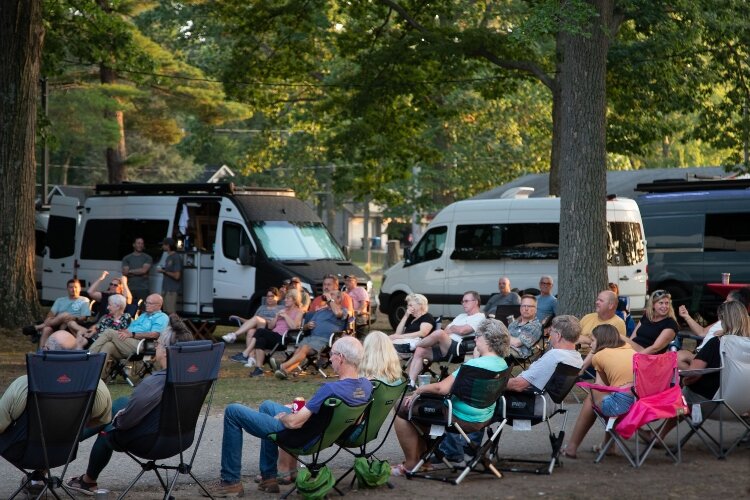 Volta Rally campers gather for Jason Walsmith Concert.