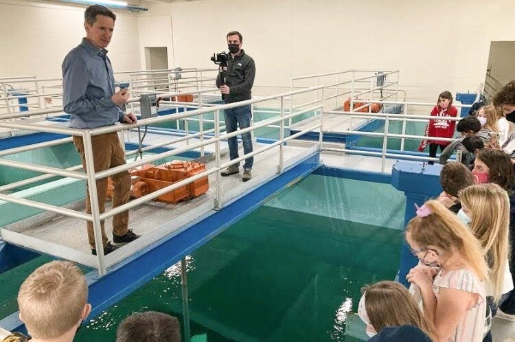 Ferry and Voyager third grade students learning about the Grand Haven-Spring Lake Wastewater Treatment Plant and its role in making water clean and safe for people and the environment.