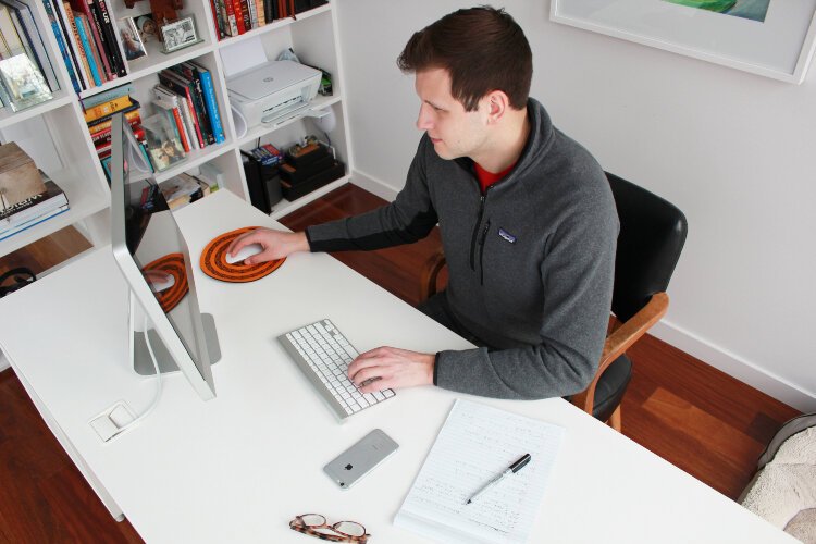 Author Luke Ferris works from home.