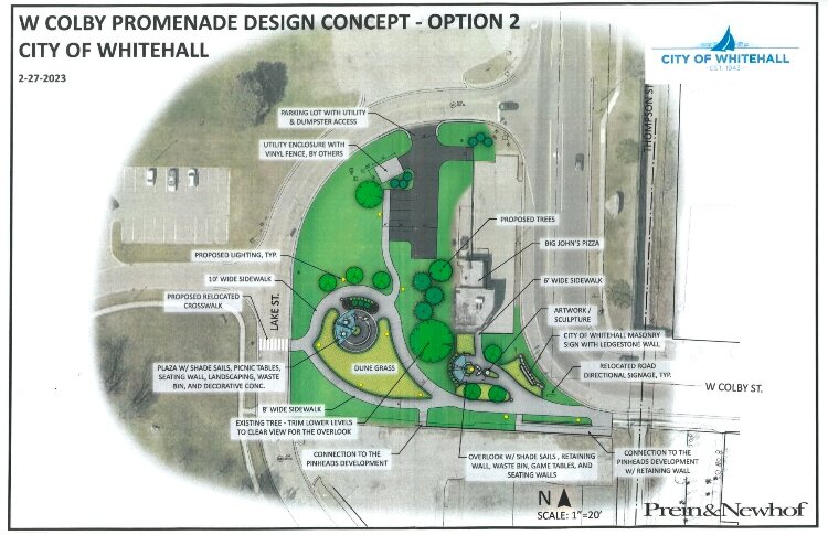 The plan for the West Colby Promenade in the city of Whitehall. (Muskegon County)