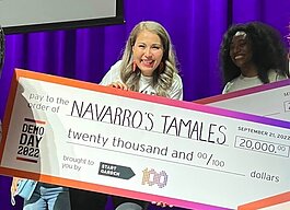 Marisela Sierra won the 2022 Start Garden 100 pitch competition with her Navarro’s Mexican Takeout.