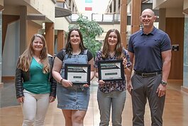 The Gentex Foundation has named Madelyn Rynsburger and Paige Lampen the first recipients of the Amanda Clark Scholarship, a new program announced in October of last year, to support female high school seniors pursuing a degree in science, technology,