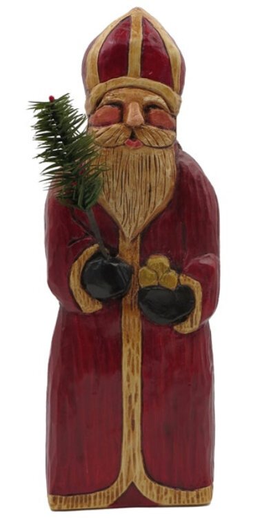 “Dutch St. Nick” handpainted chalkware made by Ila & JoNel LeFever, Molalla, Oregon, from a wood carving by Susan Hoekstra, Corvallis, Oregon.