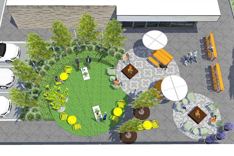 Enterprise Pocket Park in downtown Farmington.