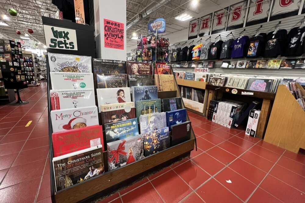 Vinyl records for the holiday shopping season at Dearborn Music.