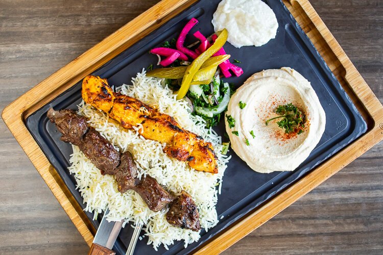 2-Skewer Dinner Beef and  Chicken Kabab