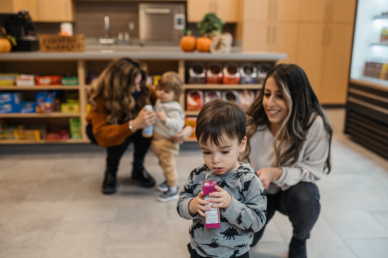 Maye Abdo, pictured here with son Levi in the forefront, started a virtual support group for new moms during the COVID-19 pandemic. Some of the group’s members now meet on Friday afternoons at the Chaldean Community Foundation in Sterling Heights.