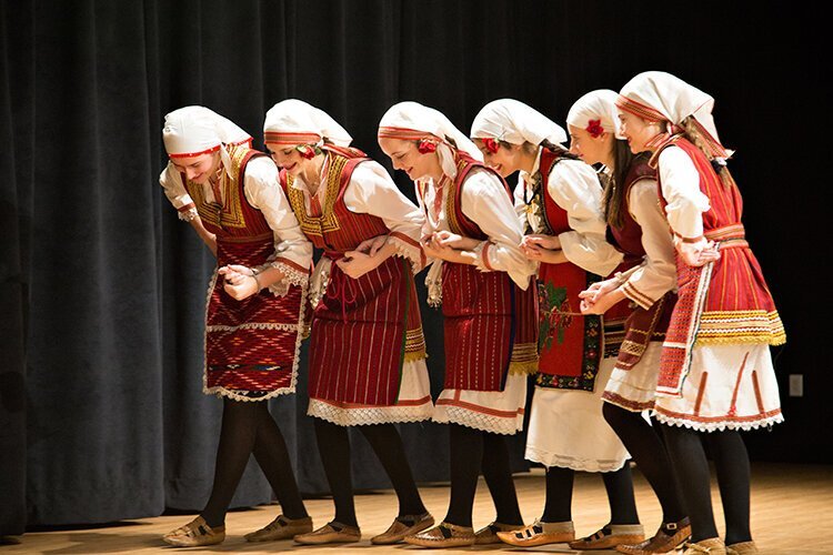 St. Mary's Macedonian Church members were all smiles as they graced the stage at the Sterling Heights Cultural Exchange in 2020.