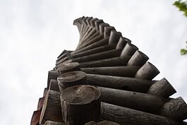 Heart the Art celebrates and supports public art in downtown Farmington, like this Riley Park sculpture from artist Ken Thompson.