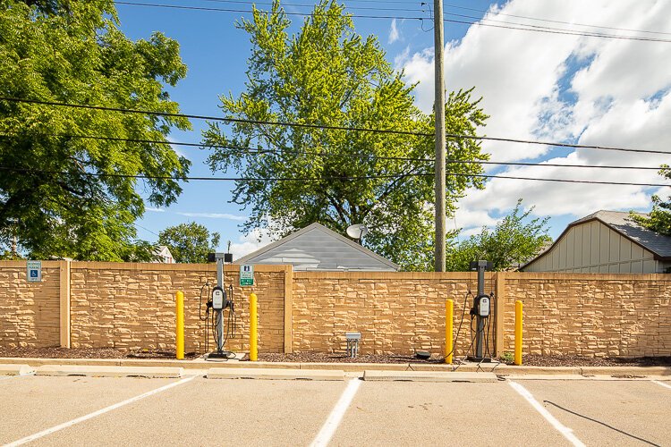 EV charging stations at the Warren Civic Center.