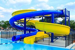 The water slide at Dunworth Memorial Pool in Dearborn.