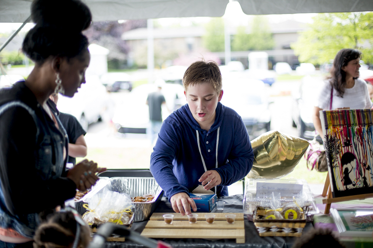 Thomas Shea showcases his organic baked goods.