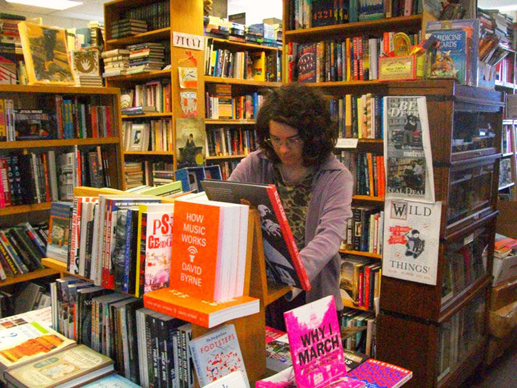 Book Beat bookseller Madelyn Etzcorn loves the shop's collection of Beat and Surrealist books.