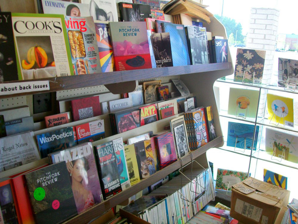 Magazines on display at Book Beat