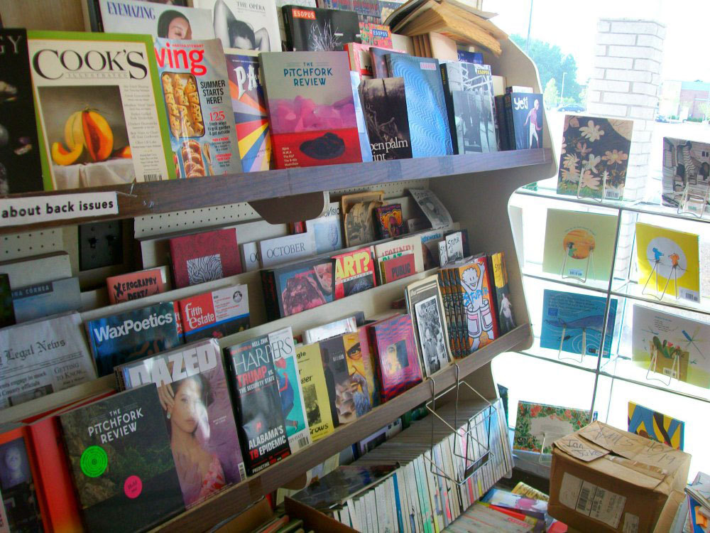 Magazines on display at Book Beat