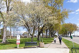 Visitors check out Blossom Heath Park in St. Clair Shores.