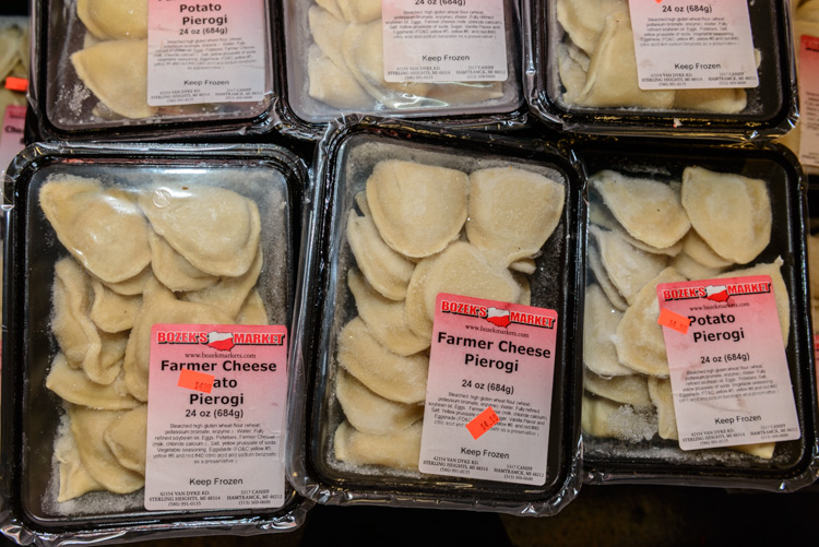 Pierogies at Bozek's Market. Photos by Doug Coombe.