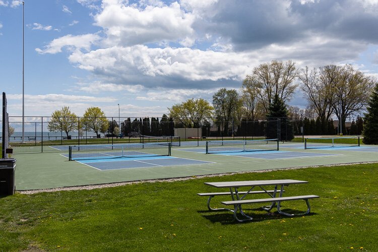 These play courts are a new addition to Brandenburg Park.