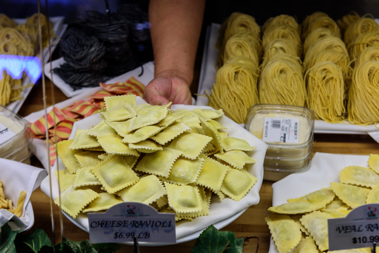 Pasta and ravioli selection at Cantoro's. Photo by Doug Coombe.